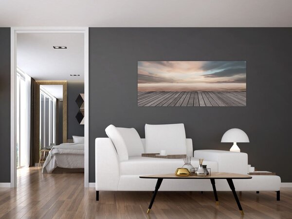 Slika - Pristanište u zalasku sunca (120x50 cm)
