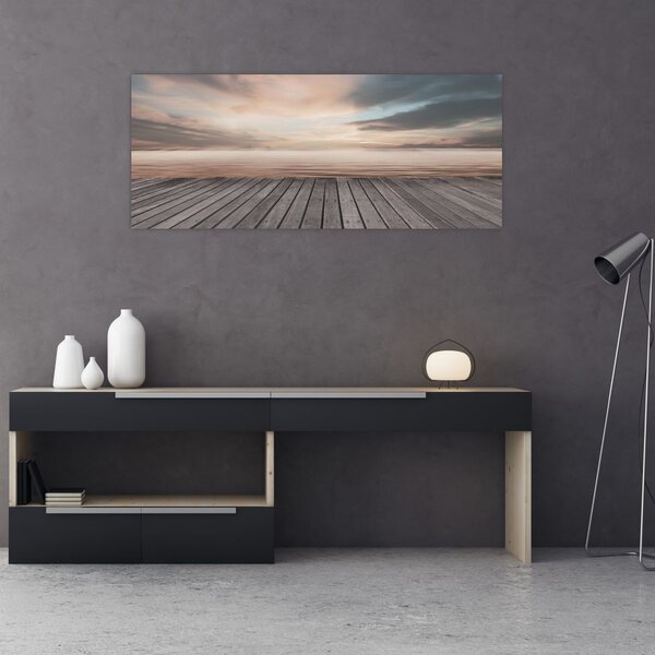 Slika - Pristanište u zalasku sunca (120x50 cm)