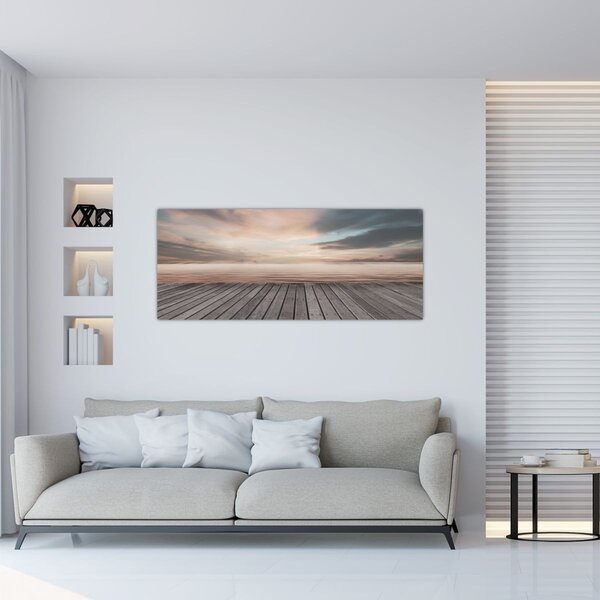 Slika - Pristanište u zalasku sunca (120x50 cm)