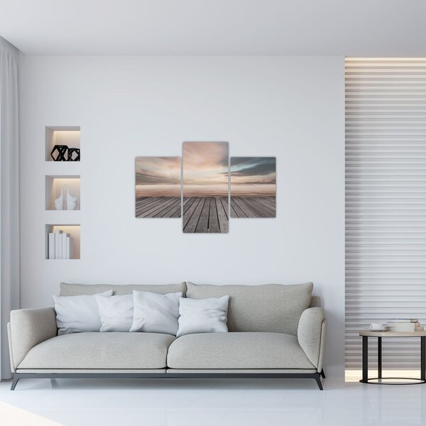 Slika - Pristanište u zalasku sunca (90x60 cm)