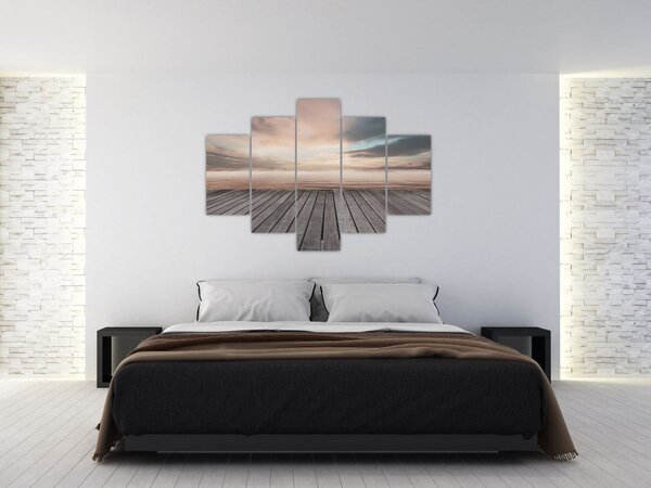 Slika - Pristanište u zalasku sunca (150x105 cm)