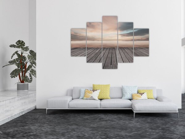 Slika - Pristanište u zalasku sunca (150x105 cm)