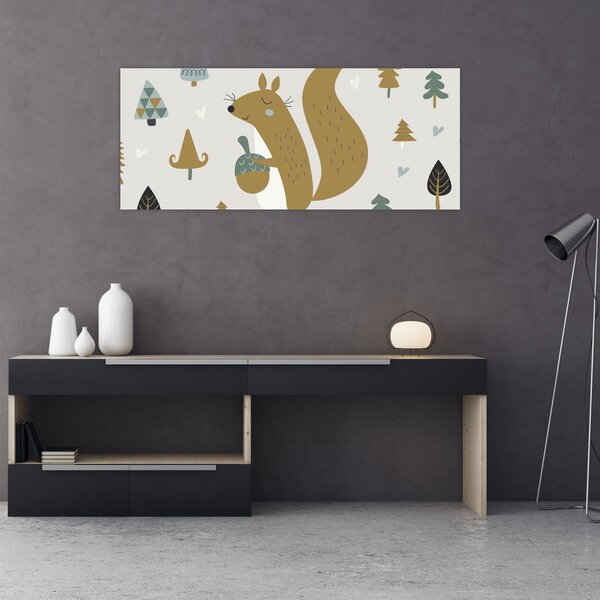 Slika - Vjeverica s orahom (120x50 cm)
