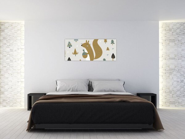 Slika - Vjeverica s orahom (120x50 cm)