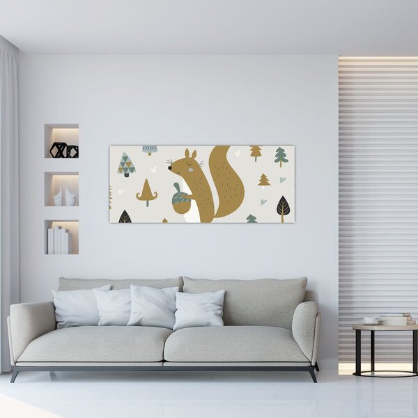Slika - Vjeverica s orahom (120x50 cm)