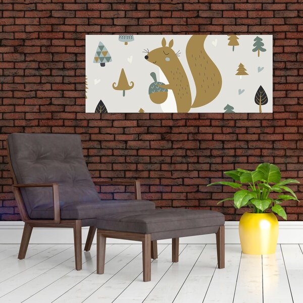 Slika - Vjeverica s orahom (120x50 cm)