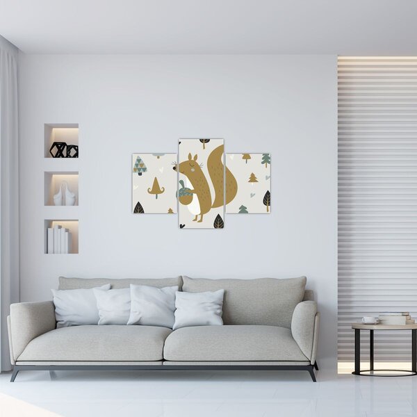 Slika - Vjeverica s orahom (90x60 cm)