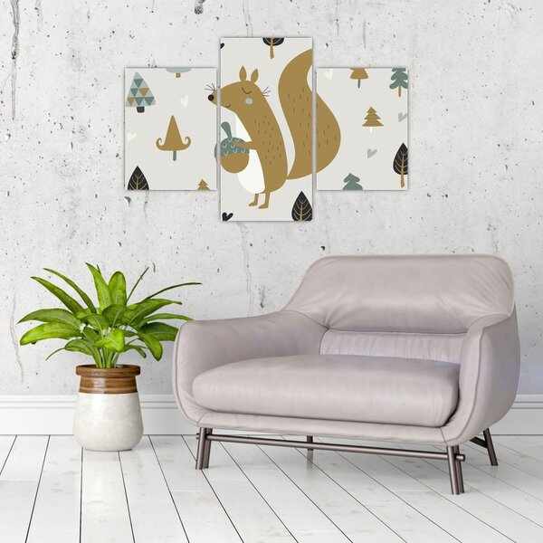 Slika - Vjeverica s orahom (90x60 cm)