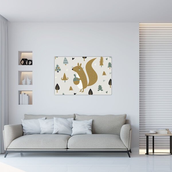 Slika - Vjeverica s orahom (90x60 cm)