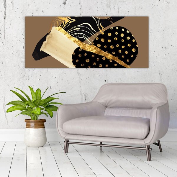 Slika - Apstrakcija zlatno smeđa N⁰1 (120x50 cm)