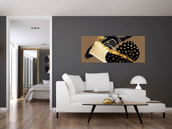 Slika - Apstrakcija zlatno smeđa N⁰1 (120x50 cm)