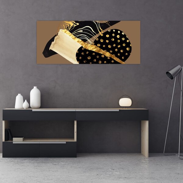 Slika - Apstrakcija zlatno smeđa N⁰1 (120x50 cm)