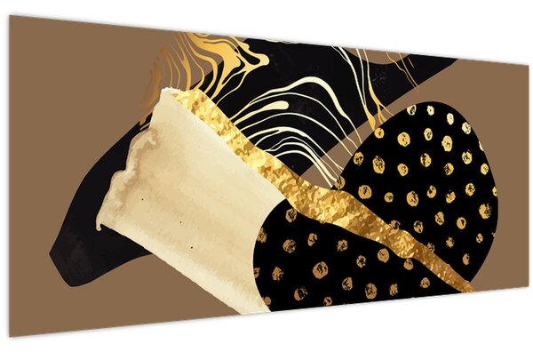 Slika - Apstrakcija zlatno smeđa N⁰1 (120x50 cm)