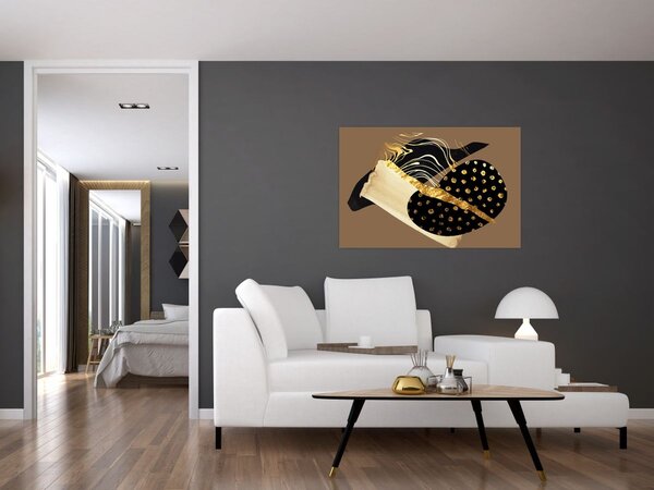 Slika - Apstrakcija zlatno smeđa N⁰1 (90x60 cm)