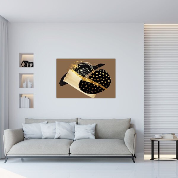 Slika - Apstrakcija zlatno smeđa N⁰1 (90x60 cm)