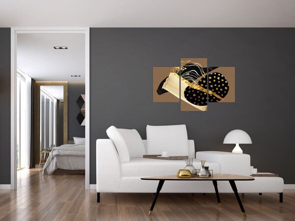 Slika - Apstrakcija zlatno smeđa N⁰1 (90x60 cm)