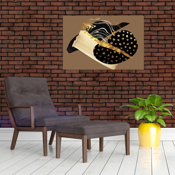 Slika - Apstrakcija zlatno smeđa N⁰1 (90x60 cm)