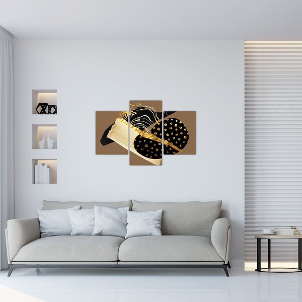 Slika - Apstrakcija zlatno smeđa N⁰1 (90x60 cm)