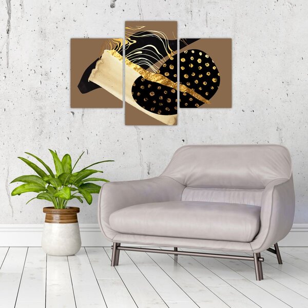Slika - Apstrakcija zlatno smeđa N⁰1 (90x60 cm)