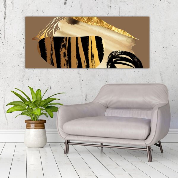 Slika - Apstrakcija zlatno smeđa N⁰2 (120x50 cm)