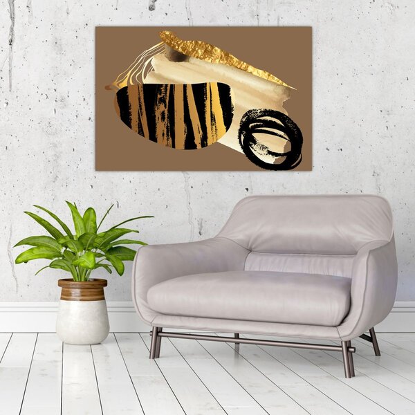 Slika - Apstrakcija zlatno smeđa N⁰2 (90x60 cm)