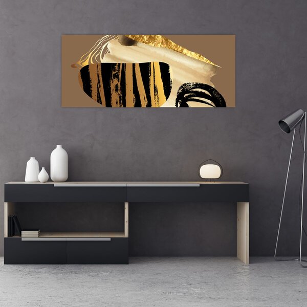 Slika - Apstrakcija zlatno smeđa N⁰2 (120x50 cm)
