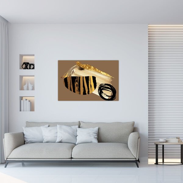 Slika - Apstrakcija zlatno smeđa N⁰2 (90x60 cm)