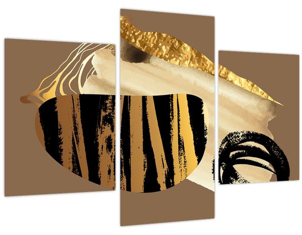 Slika - Apstrakcija zlatno smeđa N⁰2 (90x60 cm)