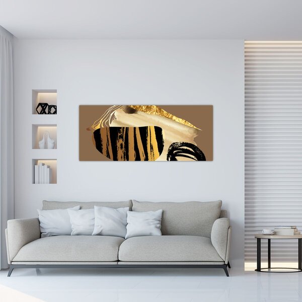 Slika - Apstrakcija zlatno smeđa N⁰2 (120x50 cm)