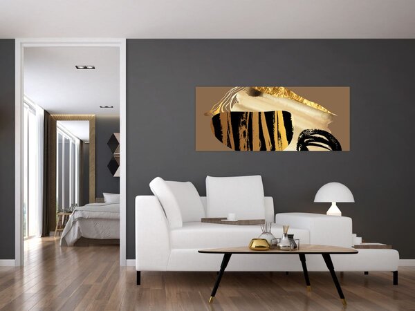 Slika - Apstrakcija zlatno smeđa N⁰2 (120x50 cm)