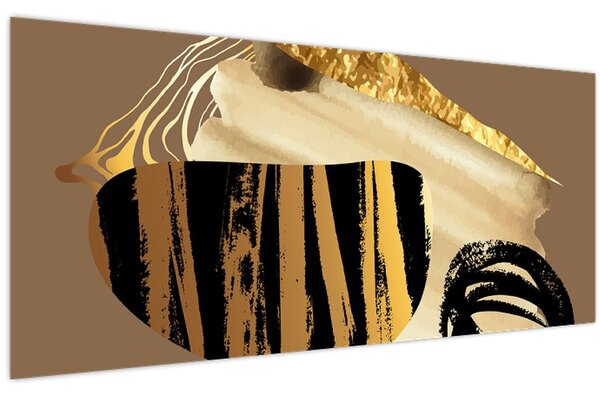 Slika - Apstrakcija zlatno smeđa N⁰2 (120x50 cm)