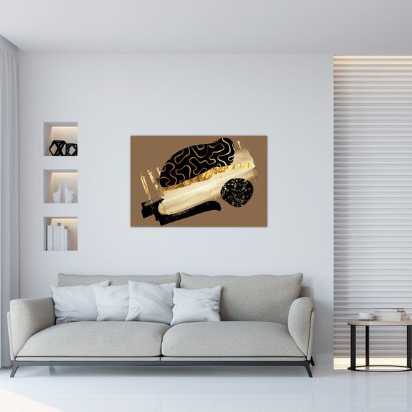 Slika - Apstrakcija zlatno smeđa N⁰3 (90x60 cm)
