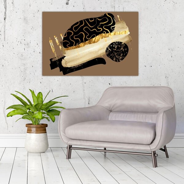 Slika - Apstrakcija zlatno smeđa N⁰3 (90x60 cm)