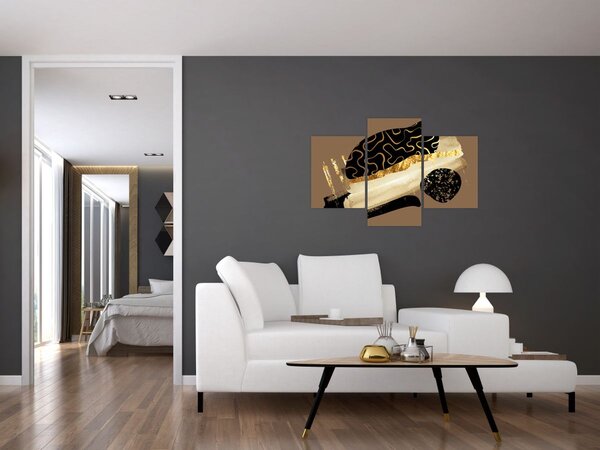 Slika - Apstrakcija zlatno smeđa N⁰3 (90x60 cm)