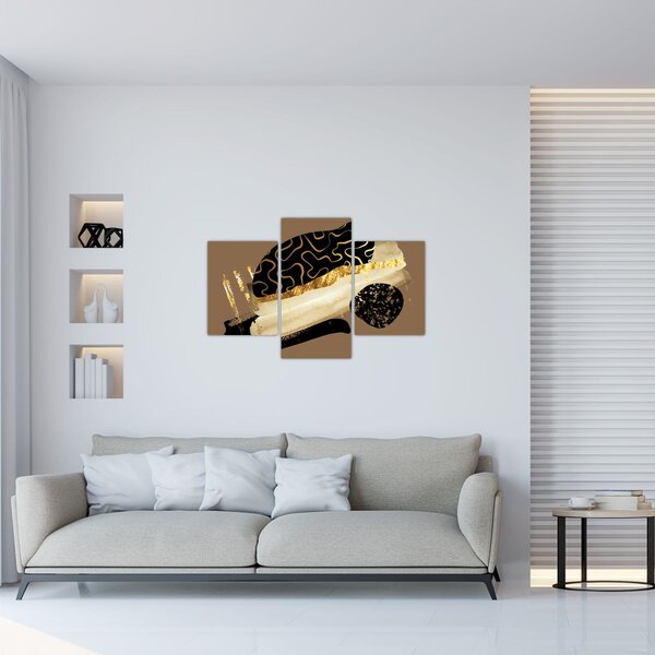 Slika - Apstrakcija zlatno smeđa N⁰3 (90x60 cm)