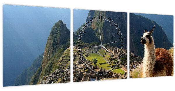 Slika - Lama i Machu Picchu (sa satom) (90x30 cm)
