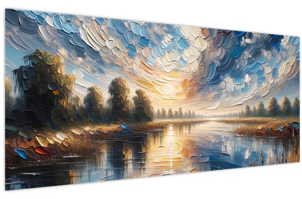 Slika - Slika sunca iznad vode (120x50 cm)