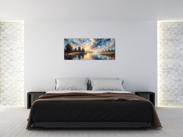 Slika - Slika sunca iznad vode (120x50 cm)