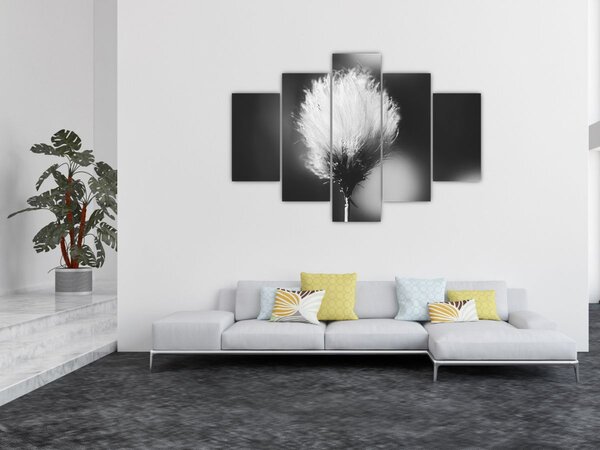 Slika - Crno-bijela pamučna trava (150x105 cm)