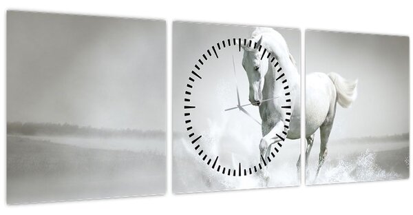 Slika - Bijeli konj (sa satom) (90x30 cm)