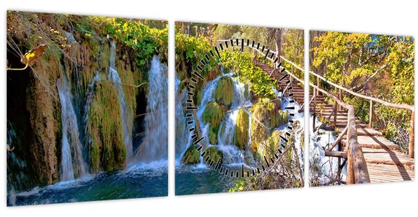 Slika - Ulaz u slapove (sa satom) (90x30 cm)