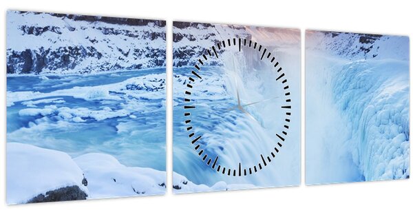 Slika - Ledeni slapovi (sa satom) (90x30 cm)