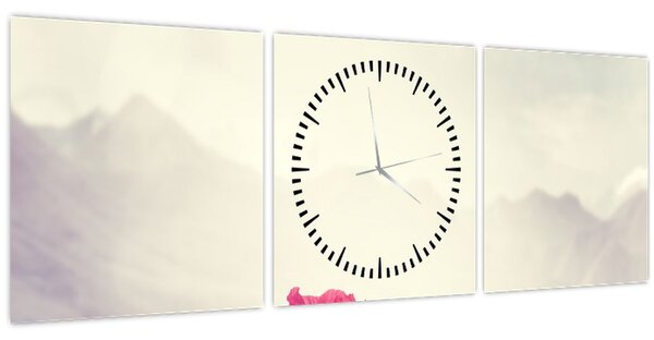 Slika - Makovi (sa satom) (90x30 cm)