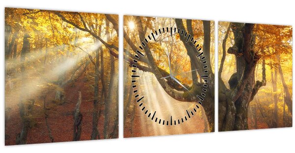 Slika - Jesenje svjetlo (sa satom) (90x30 cm)