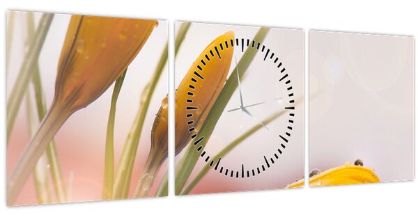 Slika - Proljetno cvijeće (sa satom) (90x30 cm)