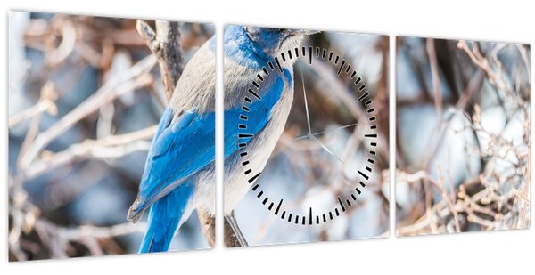 Slika - Zimska ptica (sa satom) (90x30 cm)