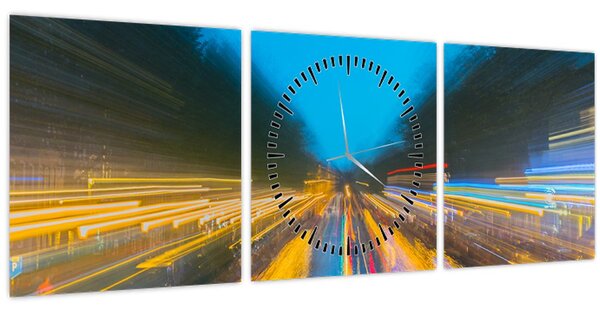 Slika - Slikana apstrakcija (sa satom) (90x30 cm)