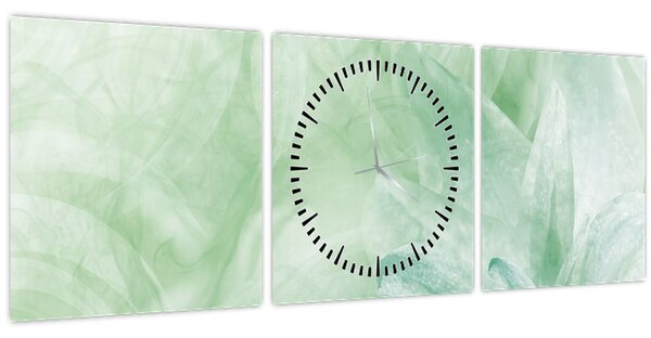 Slika - Zeleni cvijet (sa satom) (90x30 cm)