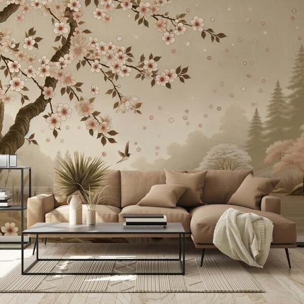Foto tapeta - Sakura uz rijeku (147x102 cm)