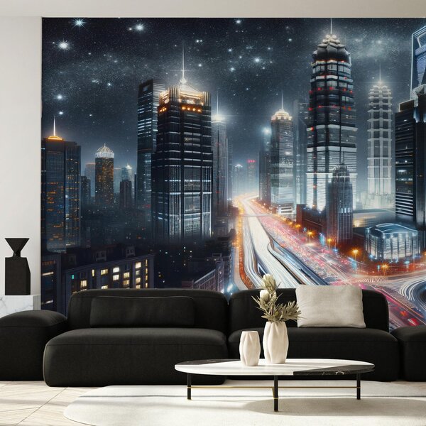 Foto tapeta - Noćni velegrad (147x102 cm)